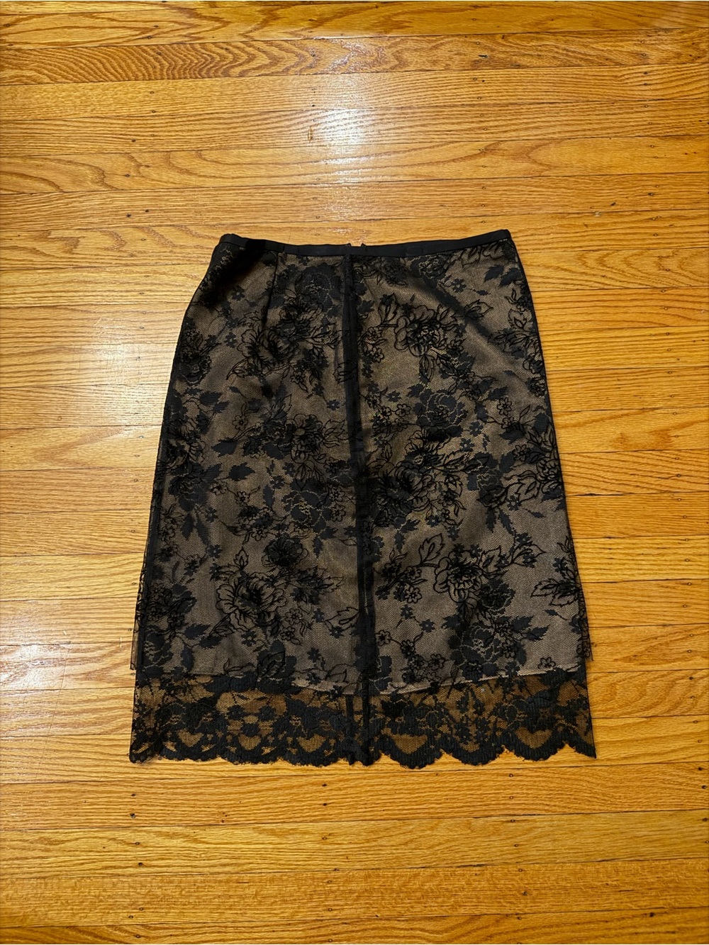 VTG Express Black Lace Overlay Skirt